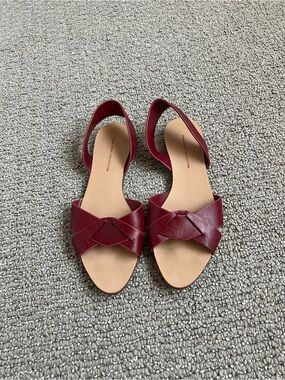 Women's Zara Red Leather Slingback Sandals